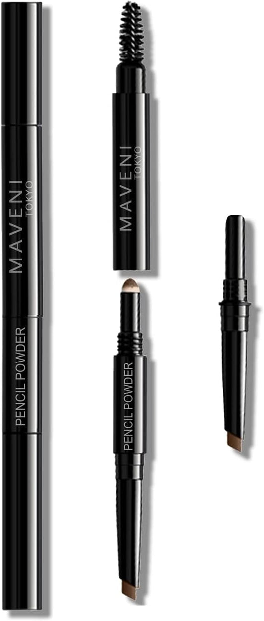 Maveni Blaumonster Pencil Eyebrow Pencil Eyebrow Pencil Eyebrow Powder & Pencil & Brush 3 in 1 Unscented, Includes Rotating Lead for Replacement