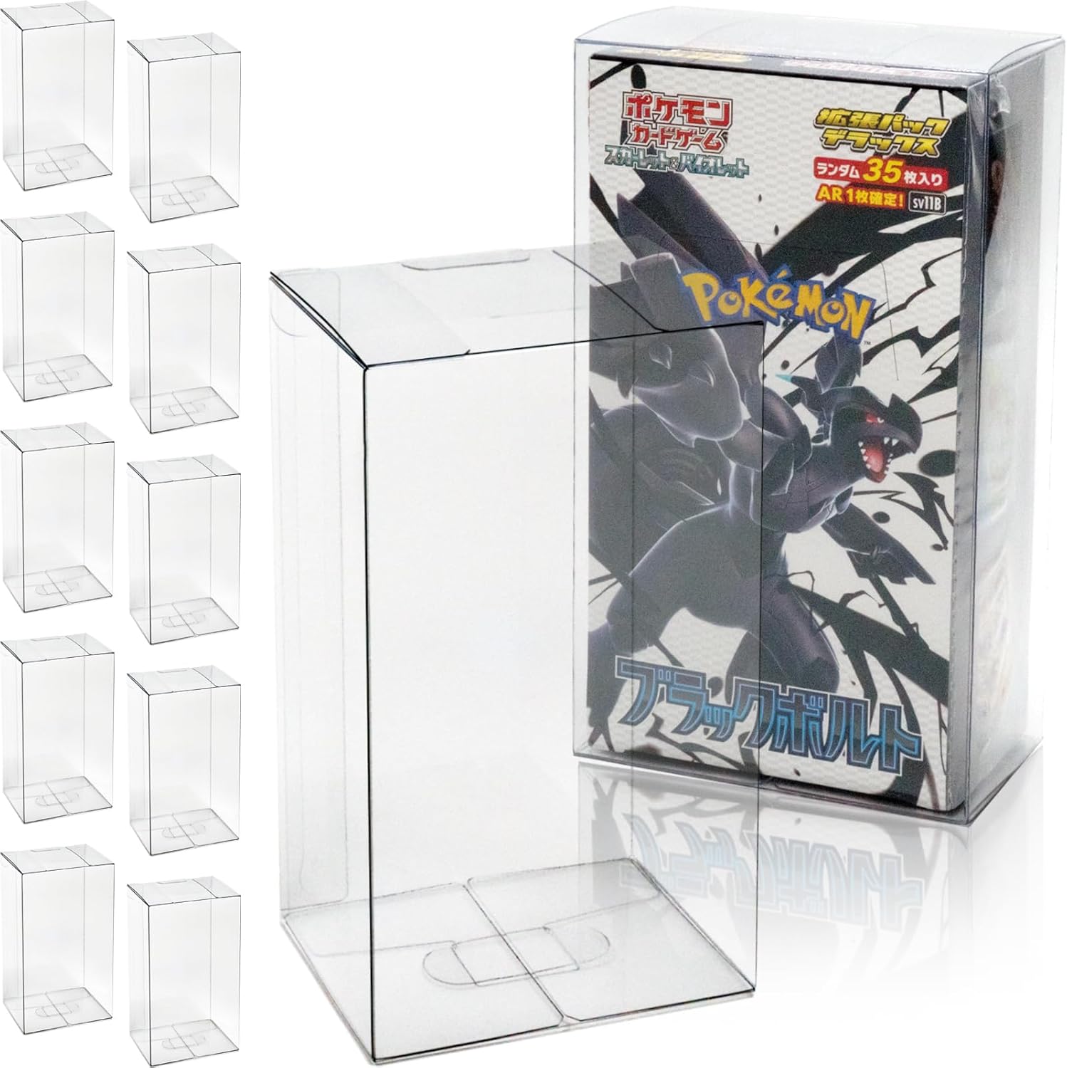 EYESRAIL Boxx Guardian Pokemon Card Box Loader UV Protection Domestic Manufacturing Collection Transparent Storage Case (Expansion Pack Deluxe BOX, [10 Pieces] Hard)