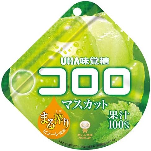 [Set of 2] UHA Mikakuto Kororo Muscat 1.7 oz (48 g) x 6 Bags x (2 Cases)