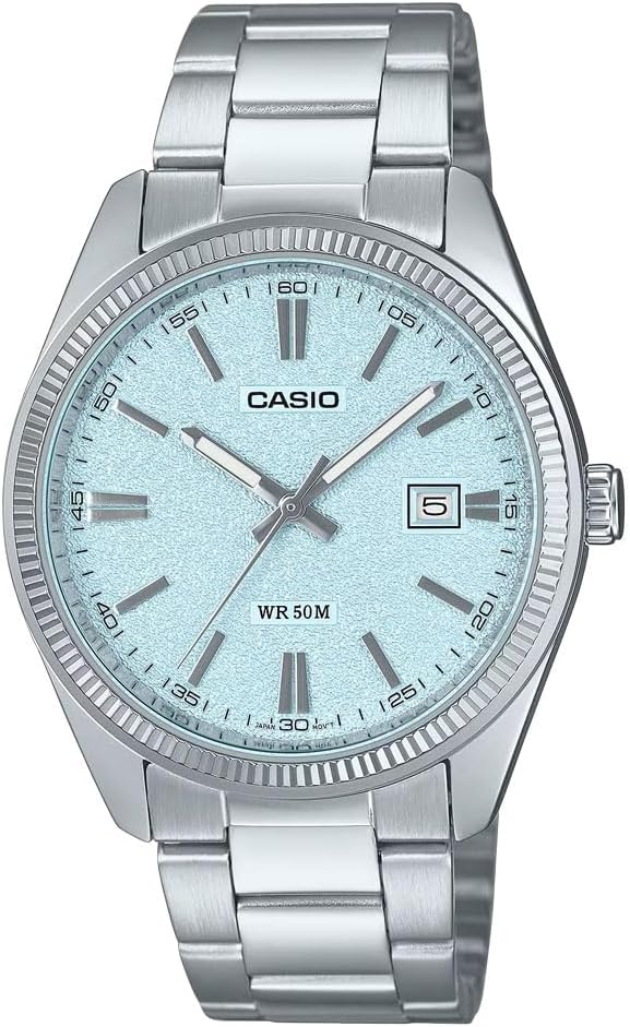 Casio MTP-1302DA-2A2 Analog Quartz Standard Silver Light Blue