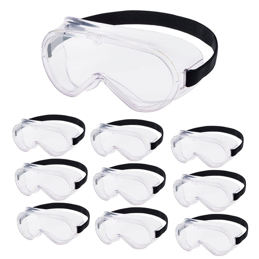 Yamamoto YG-5090HFN Non-Porous Goggles, Set of 10, Anti-Fog Specifications, Can be Used with Glasses/Masks, Splash, Infection Prevention, Made in Japan, Clear HF (Outer Hard Coat + Interior Anti-Fog),