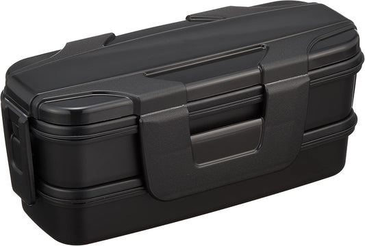 OSK BLW-26H Men's 2-Tier Lunch Box, Lockfour 17.2 fl oz (510 ml) + 14.9 fl oz (440 ml) (4 Locks, Securely Sealed, No Gaskets, Easy to Clean, Silver Ion), Made in Japan, Dishwasher Safe