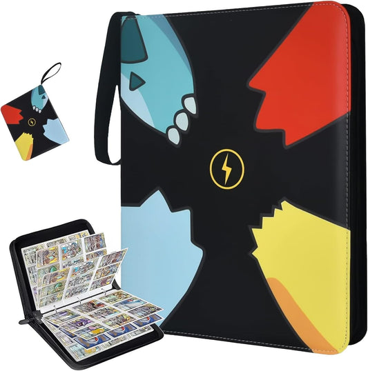 Ruiyuan Card File Card Binder Compatible Card Binder Holds 900 Cards, Popular for Trading Cards and Card Games, Birthday / New Year / Christmas Gift, Premium PVC Leather, Perfect for Card Collection