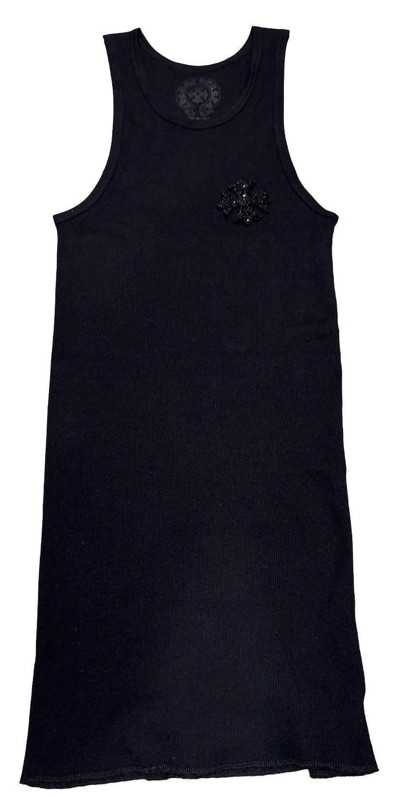 CHROME HEARTS 'BLACK' BEADED CROSS TANK TOP