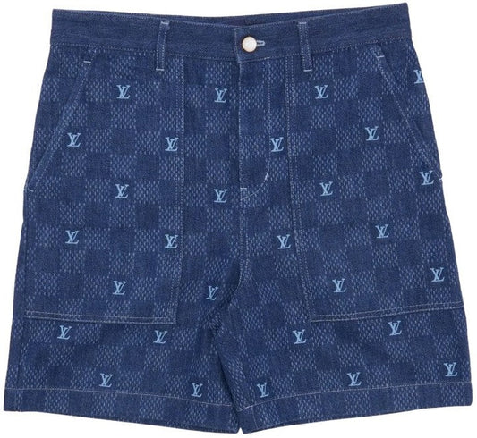 LOUIS VUITTON "DENIM' EMBROIDERED DAMIER SHORTS