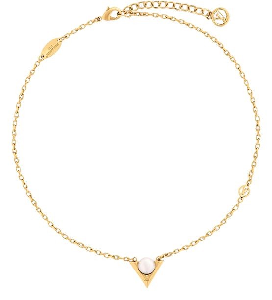 V For Vuitton Pearl And Metal Necklace - Image 1