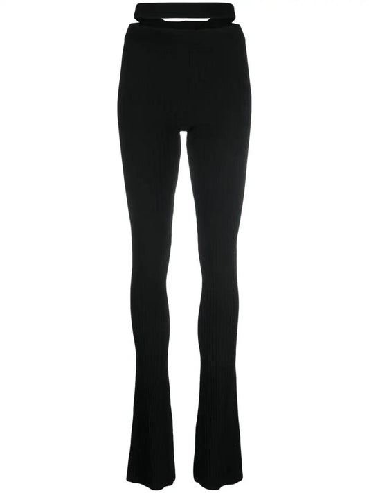 Andreādamo Andreadamoリブ付きニットフレアパンツ - Image 1