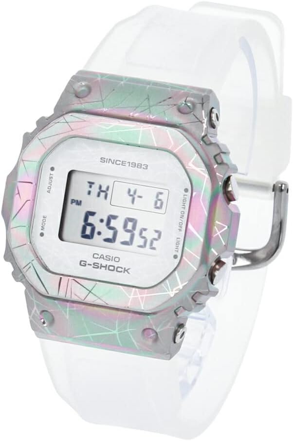 Casio GM-S5640GEM-7 Women's 40th Anniversary Adventurer's Stone Wristwatch, Rainbow Skeleton