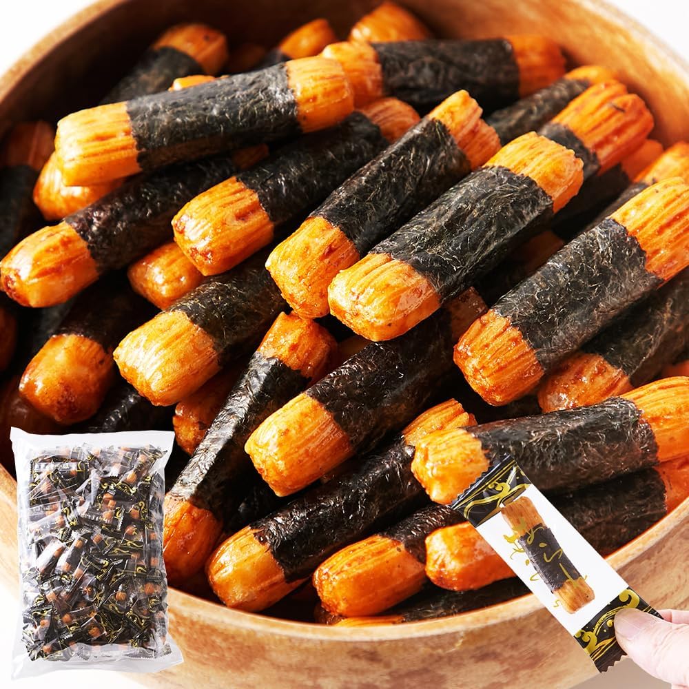Tennensei Nori Maki Arare Concentrated Soy Sauce (1 Bag) Individually Wrapped, Commercial Use, Large Capacity, Senbei, Rice Crackers, Okak, O-senbei, Gift, Rice Snacks, Arare, Snacks