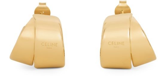 CELINE Ribbon hoops in brass with gold finish - Image 1