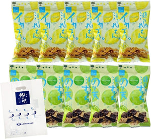 (Maruka Foods Official Mail Order) Squiden Setouchi Lemon 1.0 oz (27 g), Setouchi Sudachi Flavor, 1.0 oz (27 g), Set of 10, Seaweed Ten Squid Snacks, Popular, Assorted, Candy