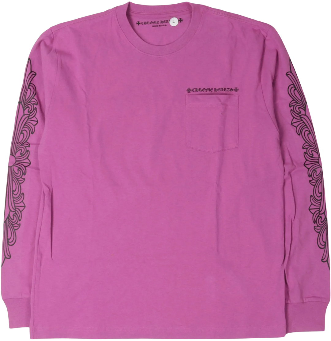 CHROME HEARTS MATTY BOY 'SPIDERWEB' PURPLE LONGSLEEVE TEE