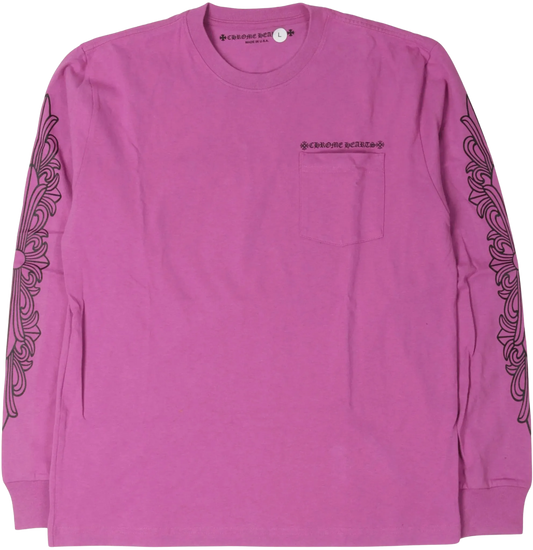 CHROME HEARTS MATTY BOY 'SPIDERWEB' PURPLE LONGSLEEVE TEE