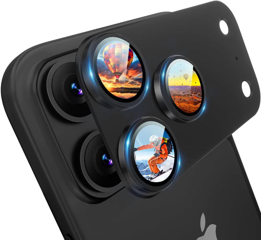 CANLER for iPhone 17 Pro Camera Film Lens Cover Tempered Glass Lens Full Protective Film for iPhone 17 Pro with Aluminum Alloy Frame Shockproof Anti-Scratch High Transmittance Easy Installation Case