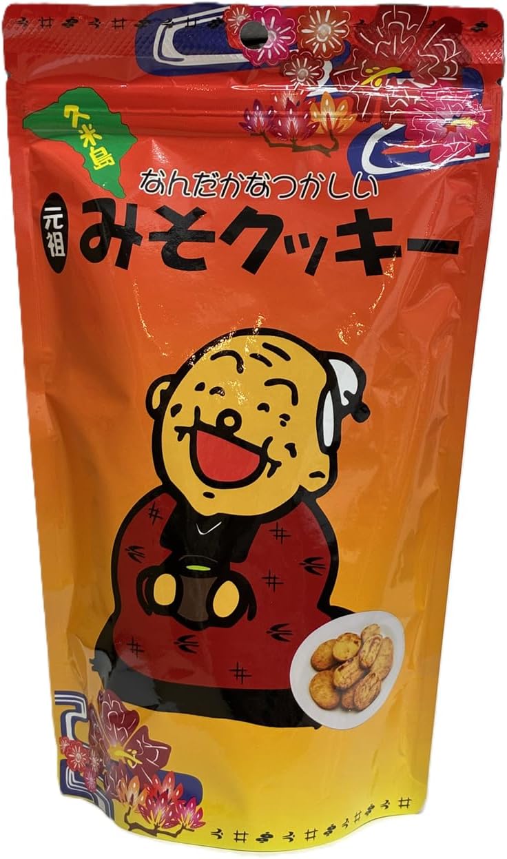 Ganso Miso Cookies, Made with Miso from Kumejima, Somewhat Noble (Large) 1 Bag 6.3 oz (180 g), Zipper Included