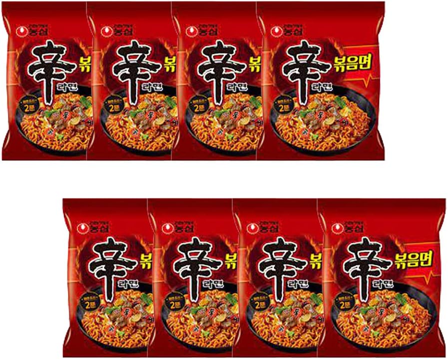 Nongshim (Pokum) Spicy Ramen X8 Bags, Korean Ramen, Instant Ramen, Spicy Ramen, No Juice, Spicy Dried Noodles, Yakisoba
