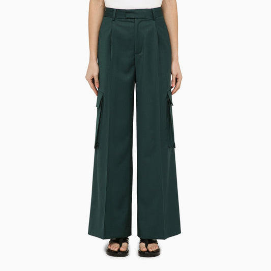 Amiri アミリフォレストグリーンウールのズボン - Image 1
