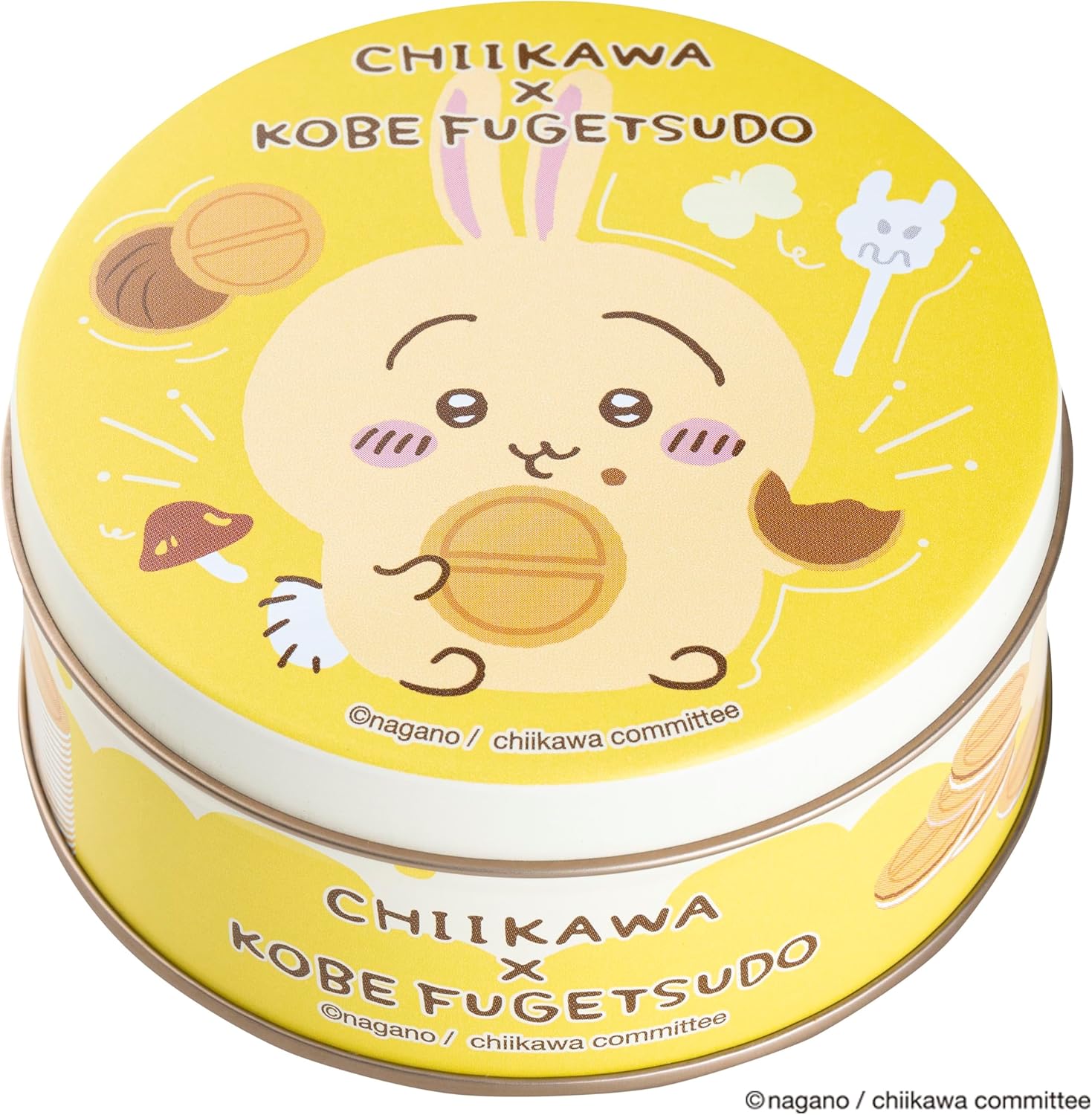 【Authentic Product】 Kobe Fugetsudo Chiikawa Mini Gaufre Candy in Can 【Rabbit】 6 pieces (Vanilla Strawberry Flavor Chocolate 3 pieces x 2 bags)
