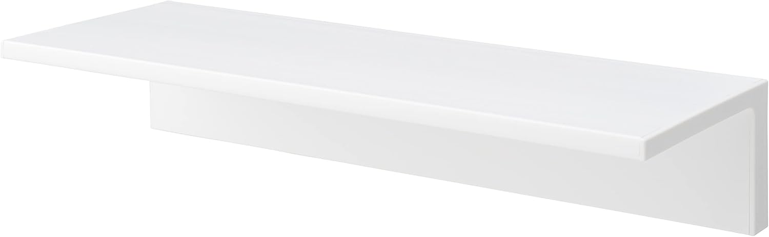 LEC SOROU Wall Rack, Width 15.4 inches (390 mm), Wood Grain White / Made in Japan, No Screwdriver Required, Made of Water-Resistant Resin