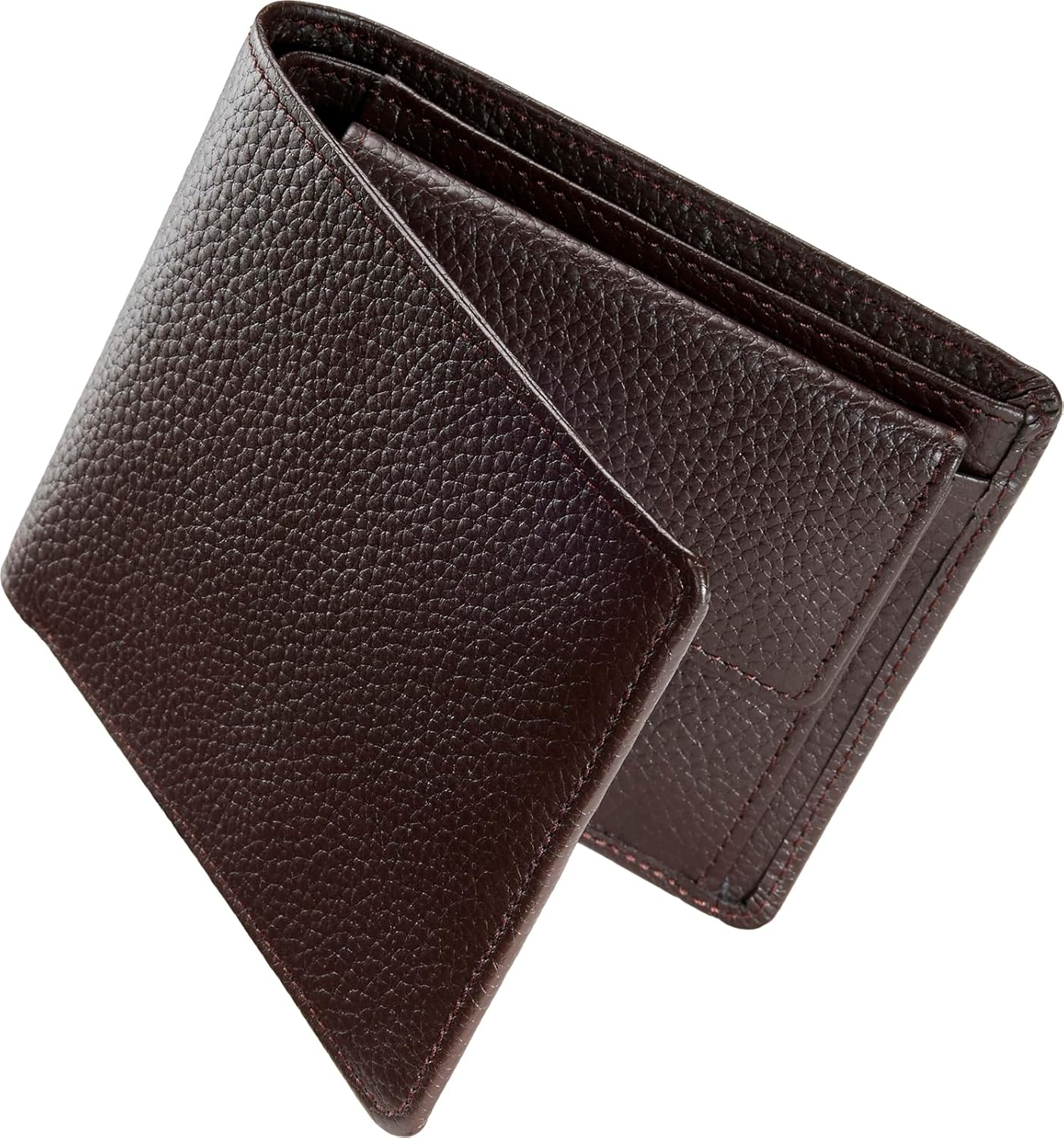 Tokyo amachi Koubou Bi-Fold Wallet, Genuine Leather, Made in Japan, Large Capacity, Bifold Card, Men's, Made in Japan, Grain Leather, Gift Box Included, Braun