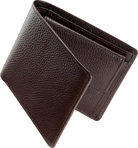 Tokyo amachi Koubou Bi-Fold Wallet, Genuine Leather, Made in Japan, Large Capacity, Bifold Card, Men's, Made in Japan, Grain Leather, Gift Box Included, Braun