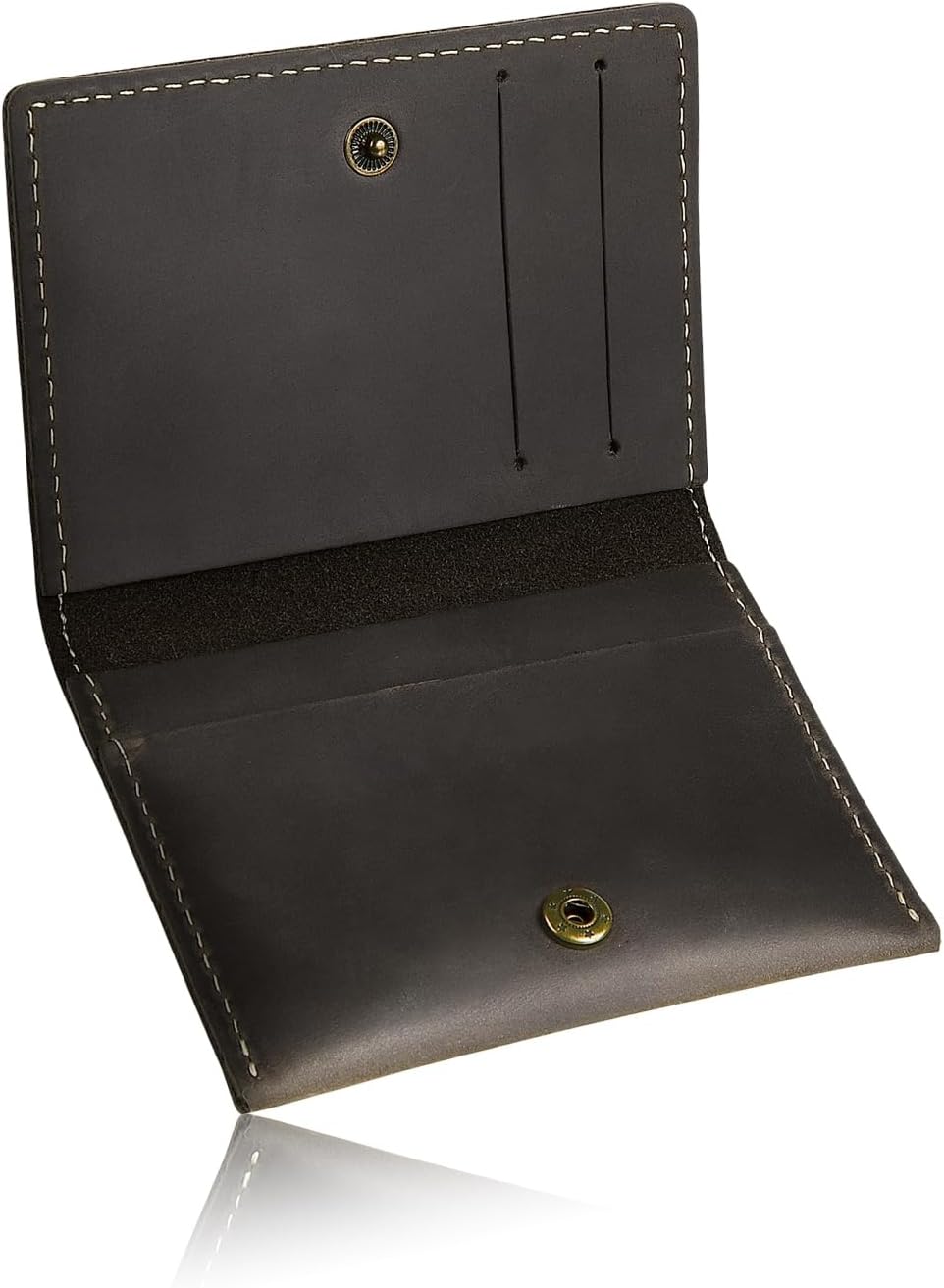 Kameto Bag Manufacturing Men's Credit Card Case, Genuine Leather, Card Slot, Thin, dark brown