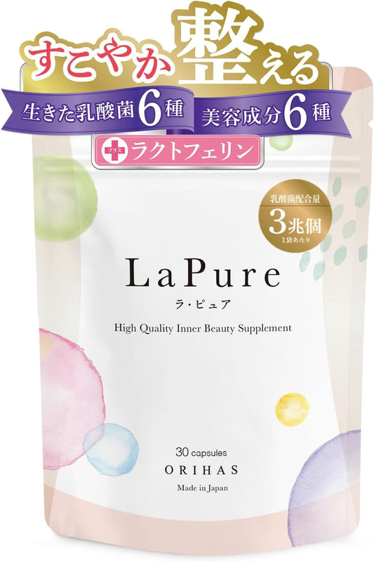 ORIHAS Delicate Zone Problem Lactobacillus Supplement with Lactobacillus Strain, La Pure, for Women, Discomfort, Domestically Produced, 30 Tablets, 1 Month Supply
