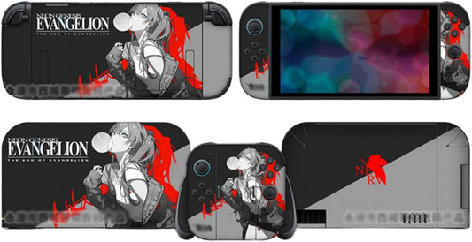SDCADQ New Century Evangelion Surround For Switch 2 Full Set Protective Sticker PVC Material Seal Dustproof Kit Protective Film Protective Sticker Full Protection for Switch 2 Game Accessories Switch