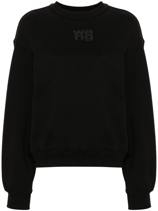 Alexander Wang アレクサンダーワンエッセンシャルテリークルースウェットシャツw/パフペイントロゴ - Image 1