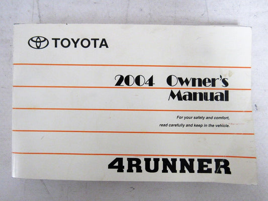 2004 Toyota 4Runner 4 Runner Owners Manual