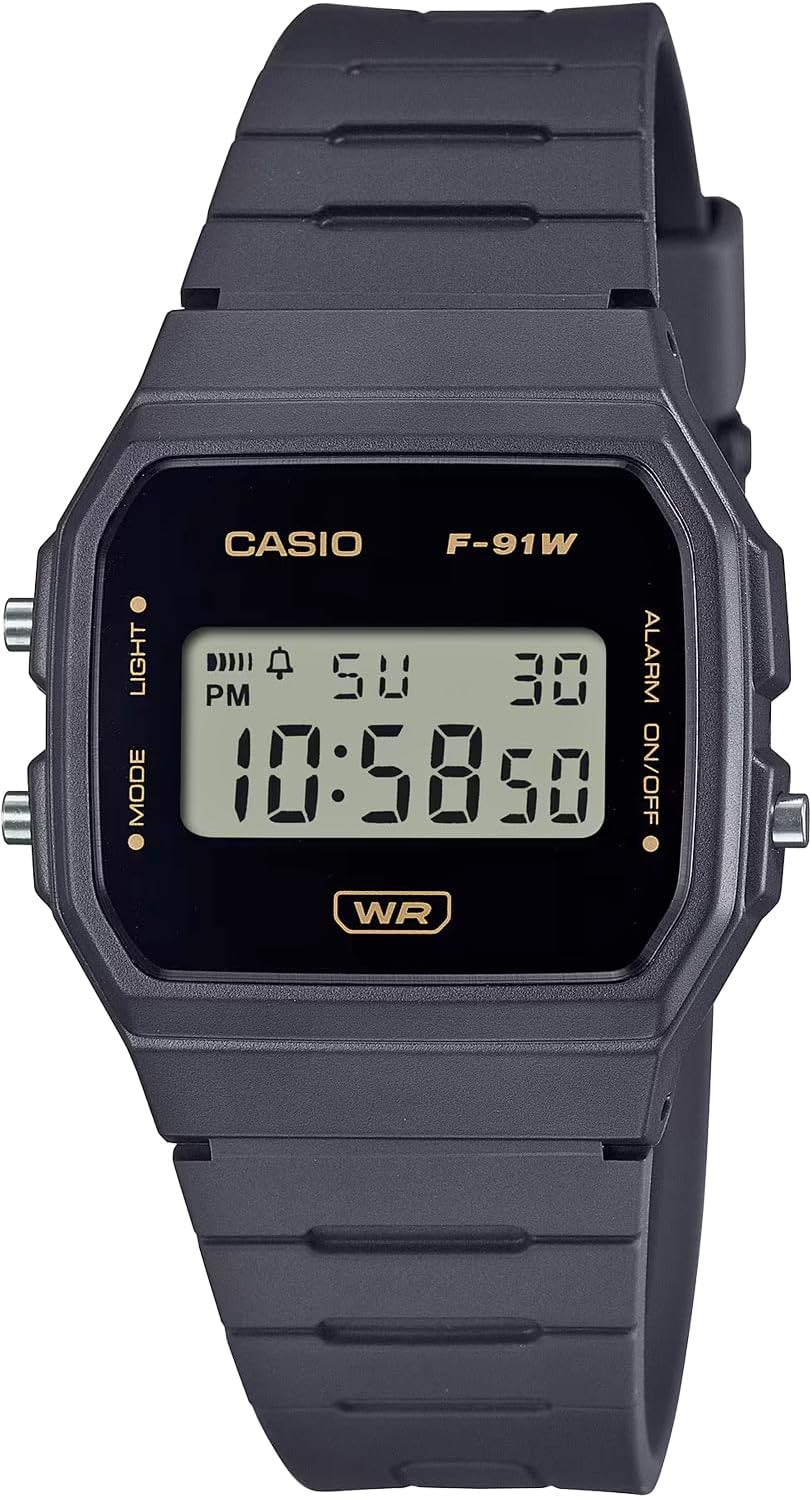 Casio F-91WB Series Digital Unisex Watch, Simple Packaging, Biomass Plastic Band, Dark Grey F-91WB-8A