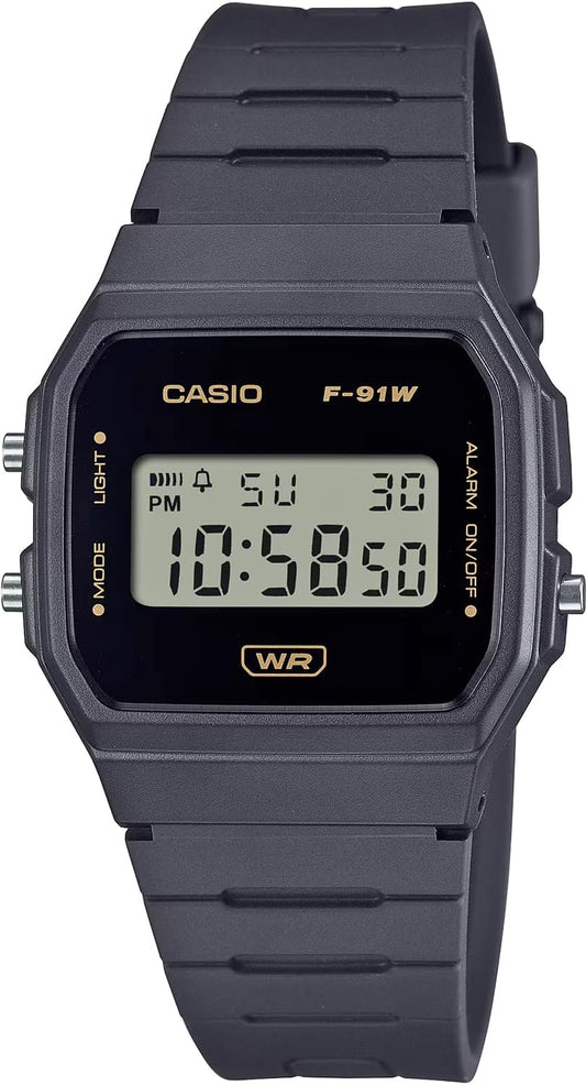 Casio F-91WB Series Digital Unisex Watch, Simple Packaging, Biomass Plastic Band, Dark Grey F-91WB-8A