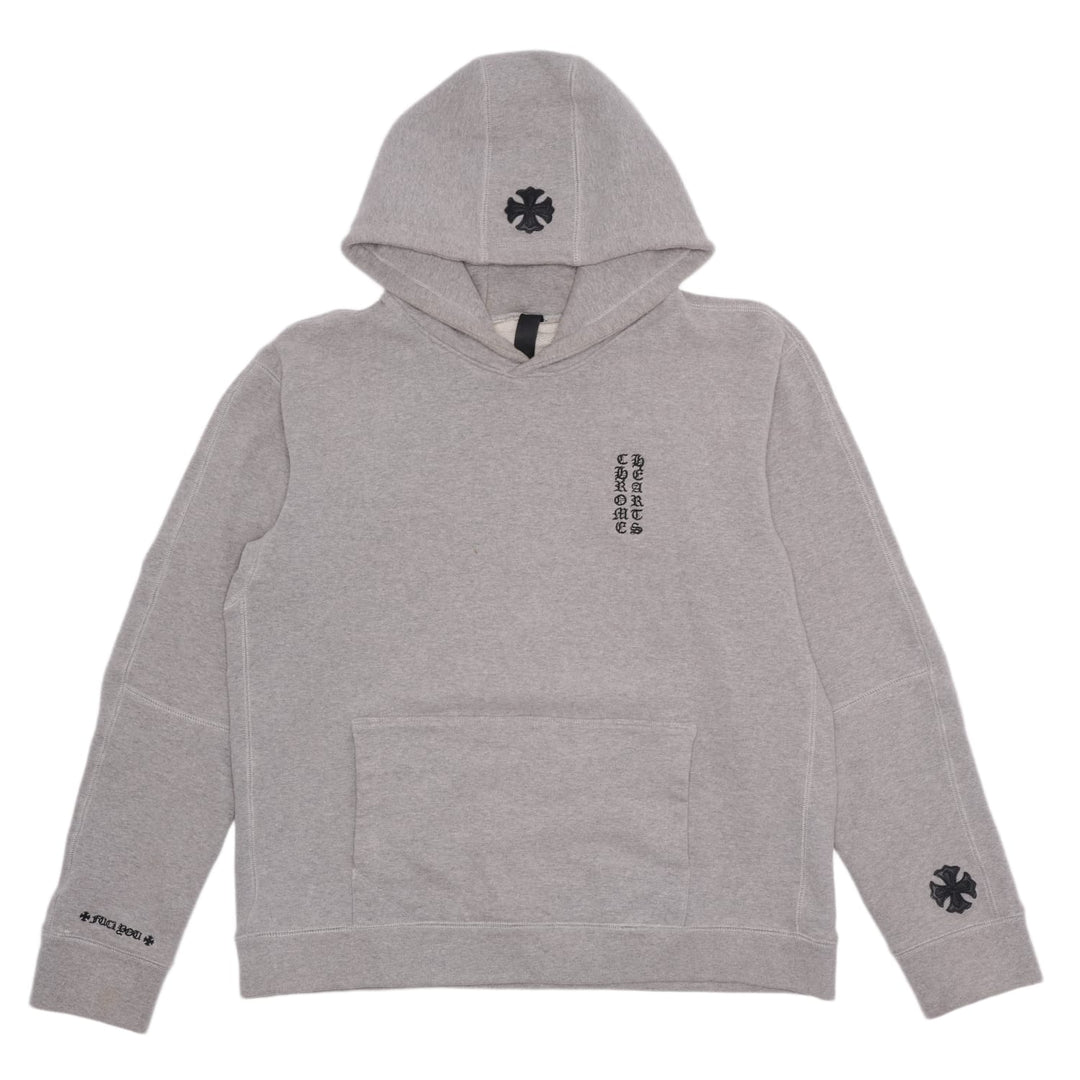 CHROME HEARTS 'PLUS CROSS' PATCH GREY HOODIE