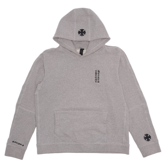 CHROME HEARTS 'PLUS CROSS' PATCH GREY HOODIE