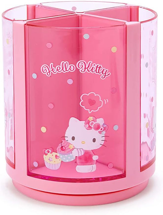 Sanrio 213110 Sanrio Pen Stand, Pink, Plastic, Hello Kitty, Kitty 360 Degree Rotation, Pen Stand, Pen Holder, Cosmetics, Makeup Brush, Tulle, Pet Character