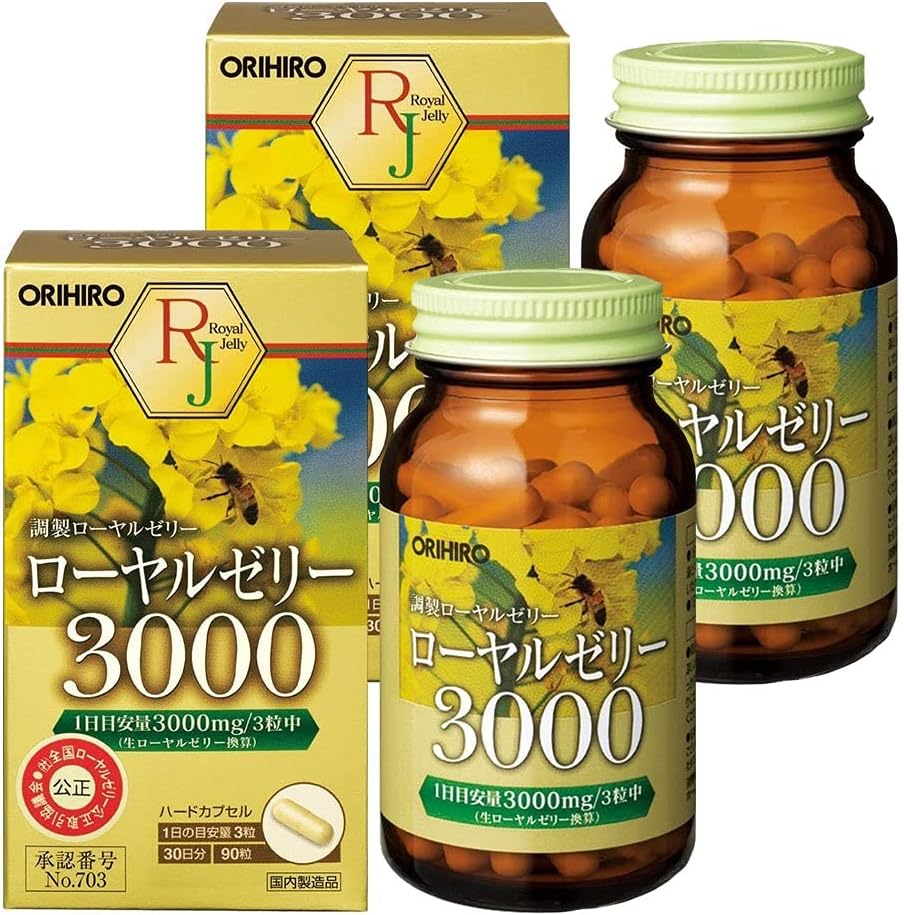 Set of 2 Orihiro Royal Jelly 3000, 90 Tablets x 2 Packs