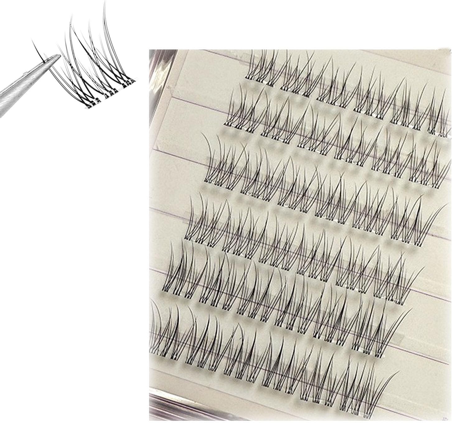 False Eyelashes, Glue, Partial False Eyelashes, Self Adhesive, Transparent Axis, No Glue Required, Large Capacity, Easy to Make Your Eyes Larger, Segmented Self Adhesive Eyelashes, Natural