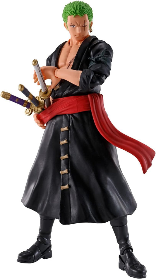 BANDAI SPIRITS S.H. Figuarts ONE PIECE Roronoa Zoro - Onigashima Invasion - Approx. 5.9 inches (150 mm), ABS & PVC, Pre-painted Action Figure