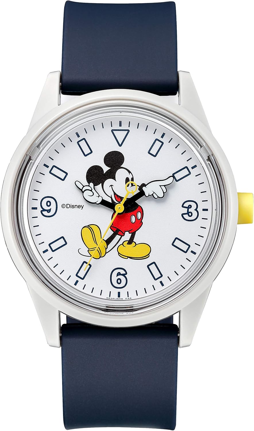 Citizen Q&Q RP20-809 Men's Wristwatch, Smile Solar, Disney, Mickey Mouse, Waterproof, Urethane Strap, Navy, Dial color - white, Wristwatch, Solar, Disney