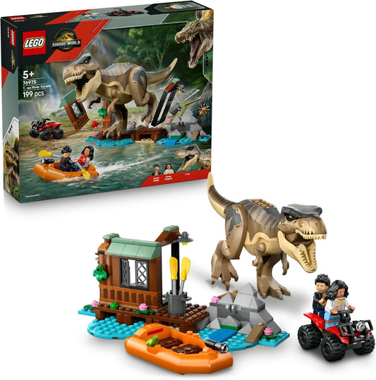 LEGO 76975 Jurassic World T-Rex Escape Toy Toy Birthday Present Blocks Educational Boys Girls Children 5 Years 6 Years 7 8 Years Old Dinosaur Competition Robot