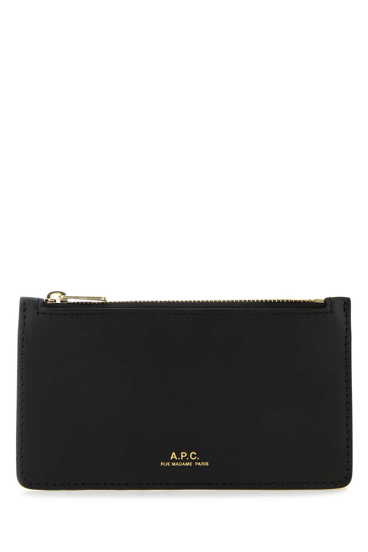 A.p.c. A.P.C.ブラックレザーウィローカードホルダー - Image 1