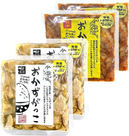 Akita Shirajin Foods Side Gakko (Sweet Mouth/Spicy 5.3 oz (150 g) Each of 4 Bags