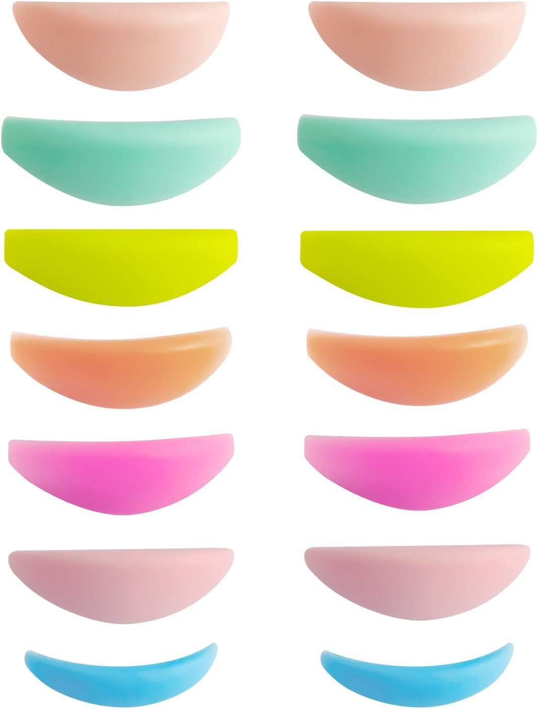 Libeauty 14 Pcs Eyelash Rising Pads Reusable Eyelash Lifting Rod Professional Silicone Lash Perma Rod for All Eye Shapes Lash Curler Shield