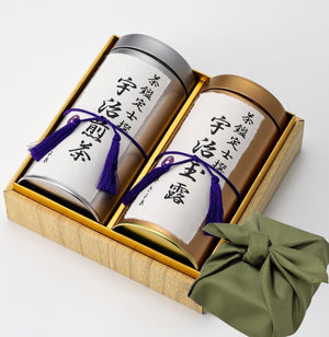 Kiyosumi Onakamen Uji Tea Gift 4.2 oz (120 g) x 2 Guru Sencha Cloth Wrapped Uji Tea Luxury Gift Green Tea Set Tea Leaves Ichiban Tea Gift Souvenir Gift