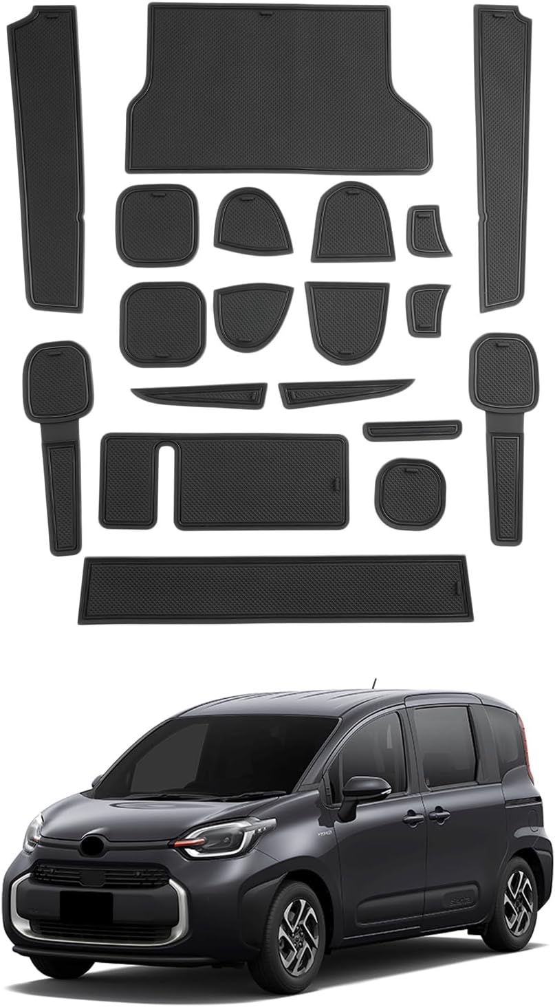 SHAOHAO (August 2025) New Model Toyota Sienta 10 Series 3rd Generation Interior Rubber Mat Sienta 3rd Generation Door Pocket Mat Anti-Slip Scratch Resistant Environmentally Friendly Material High