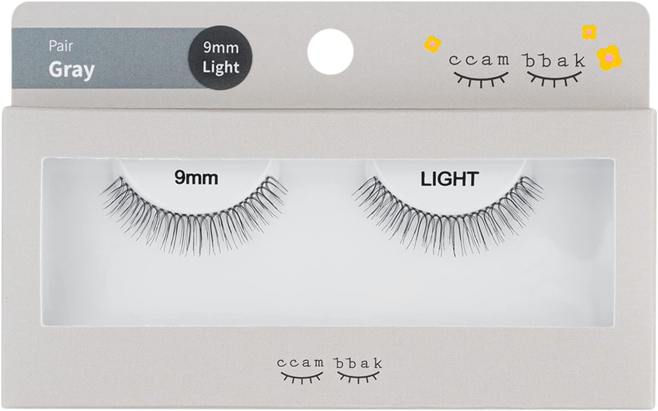 CCAMBBAK False Eyelash Extensions Semi-Permanent Idle Type 0.3 - 0.5 inches (8 - 12 mm), Matsueku Self Natural, Popular, DIY False Eyelash (9mm Light (Black))