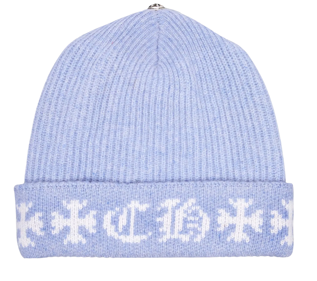 CHROME HEARTS 'BLUE' BIG DADDY CASHMERE BEANIE