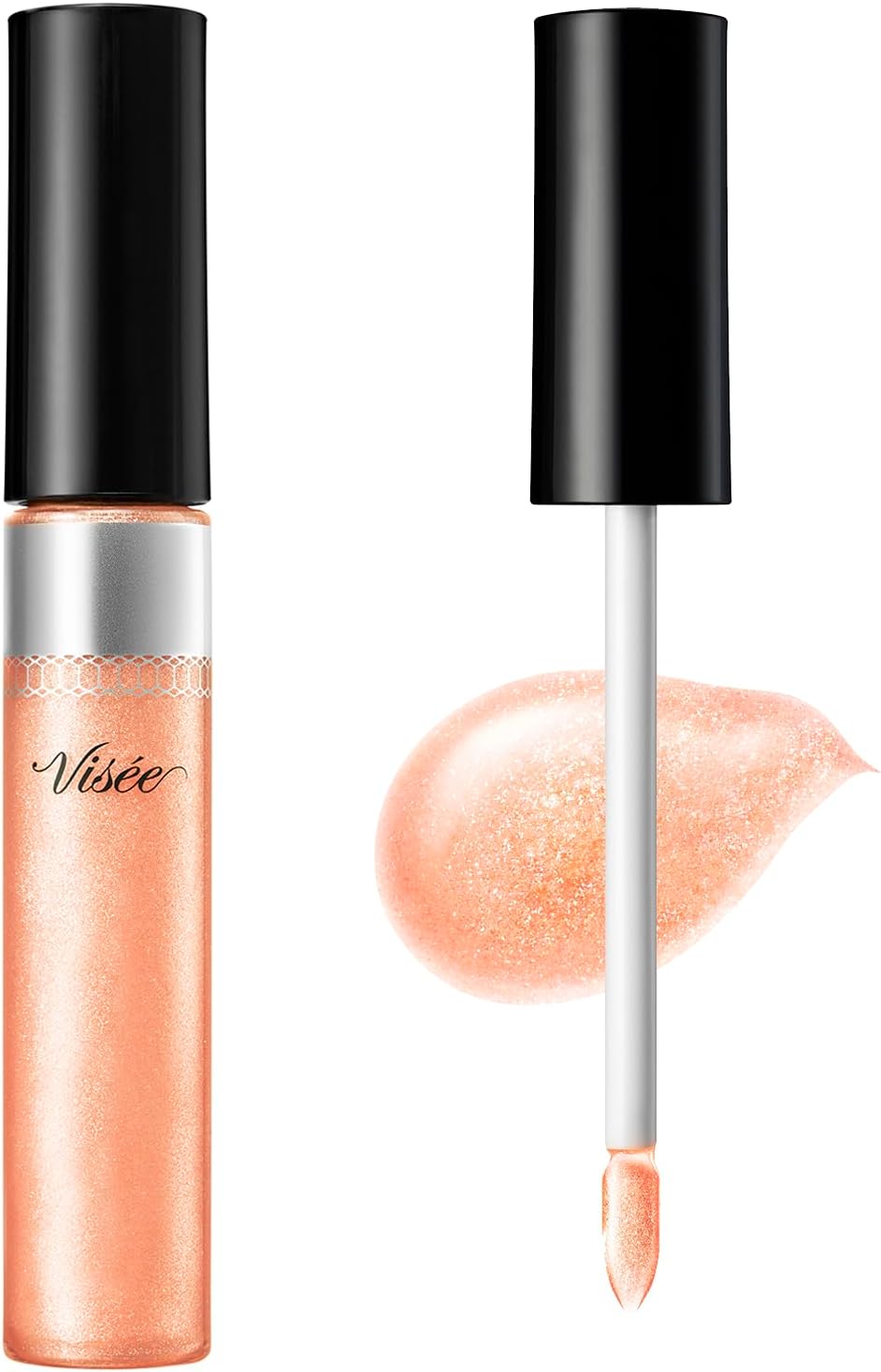 Visee 30th Volume Lip Maker 01 Shimmering Orange, 0.2 oz (6 g), Lip Gloss, Pearl, Gloss, Volume Up, Hyaluronic Acid