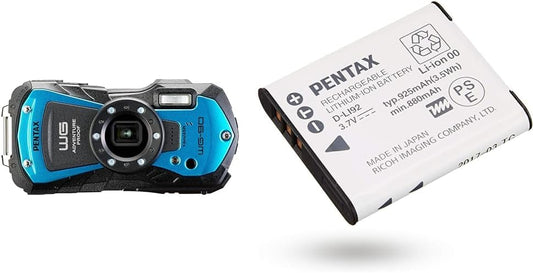 PENTAX WG-90 Blue [Battery Set] Genuine Waterproof Digital Camera, 39.8 ft (14 m) Waterproof (2 Hours Continuous), 3.6 ft (1.6 m), Shockproof, Dustproof, Cold Resistant to -10°C, Outdoor Toughness