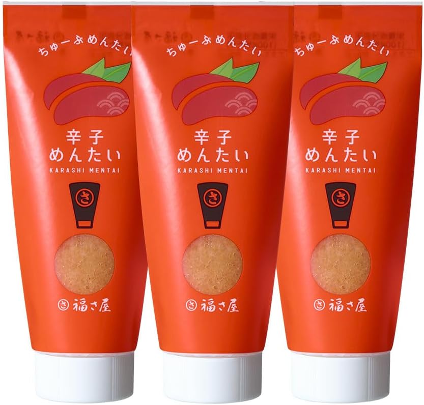 Chubuntai 2.5 oz (70 g) x 3 Tubes, Fukusaya, Mentai, Spicy Mentai, Snacks, Dinner Drinks, Fukuoka, Hakata, Souvenir, Gift, Father's Day, Middle Aged Day, Fukusaya